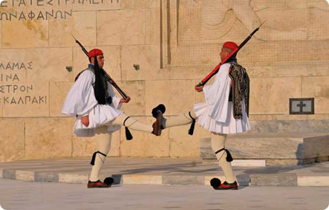 Changing of the guard in Athens, Greece