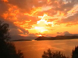 Sunset in Scorpios island , Lefkada Greece